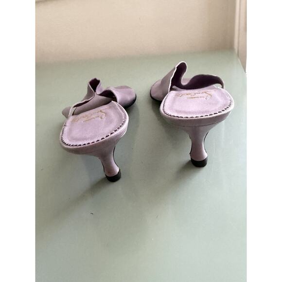 CHRISTIAN LOUBOUTIN Y2K 90s Vintage Kitten Heel Sandals Sz 38.6 Lavender Purple - Picture 8 of 9